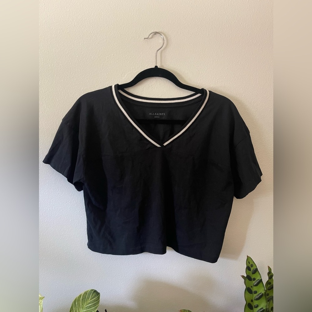 All Saints jersey crop top